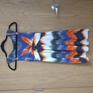 Tart Purple Orange Cream Gray Chevron Sleeveless Mini Dress